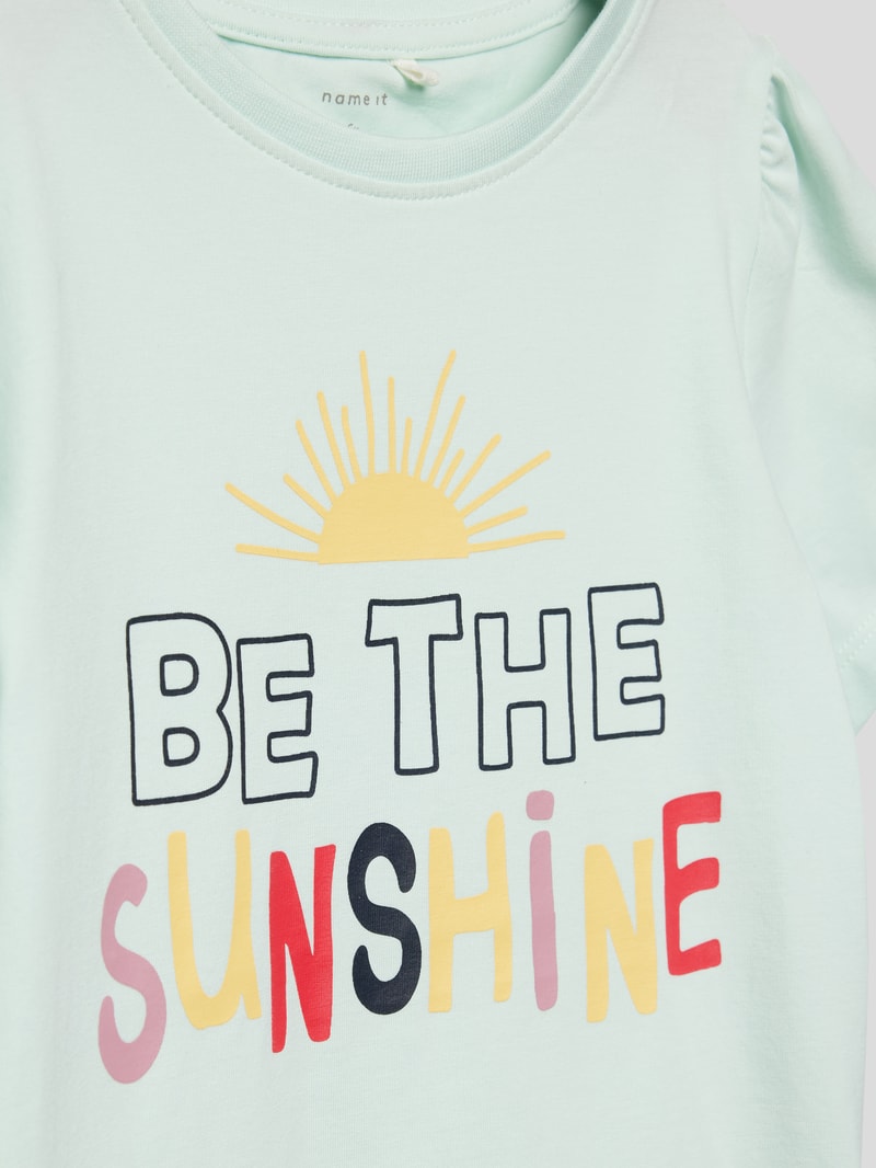 T-Shirt mit Statement-Print in mint