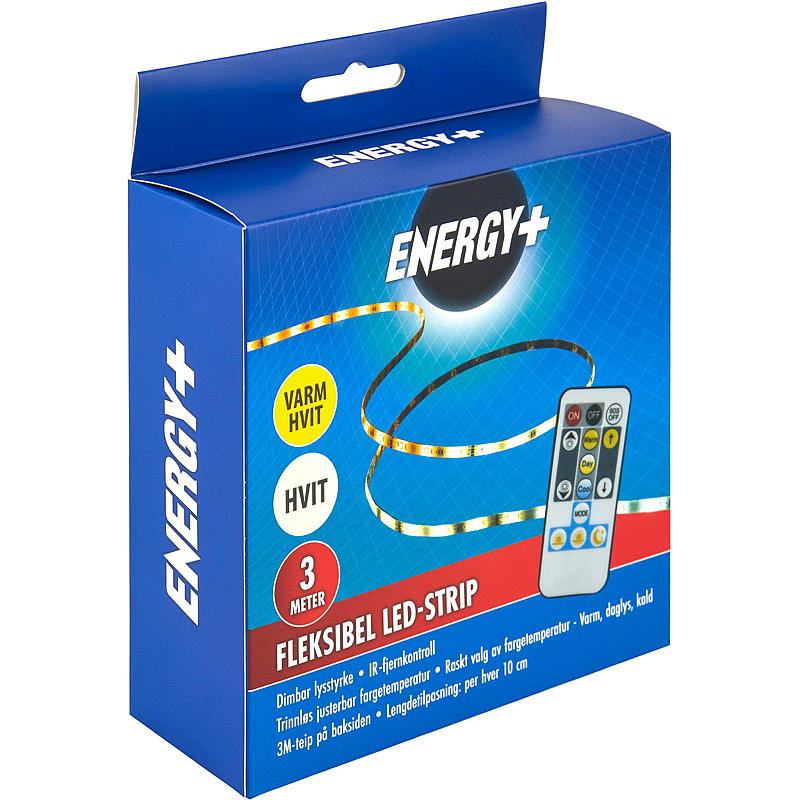 Energy Led strip 3 m Dimbar, varmhvit