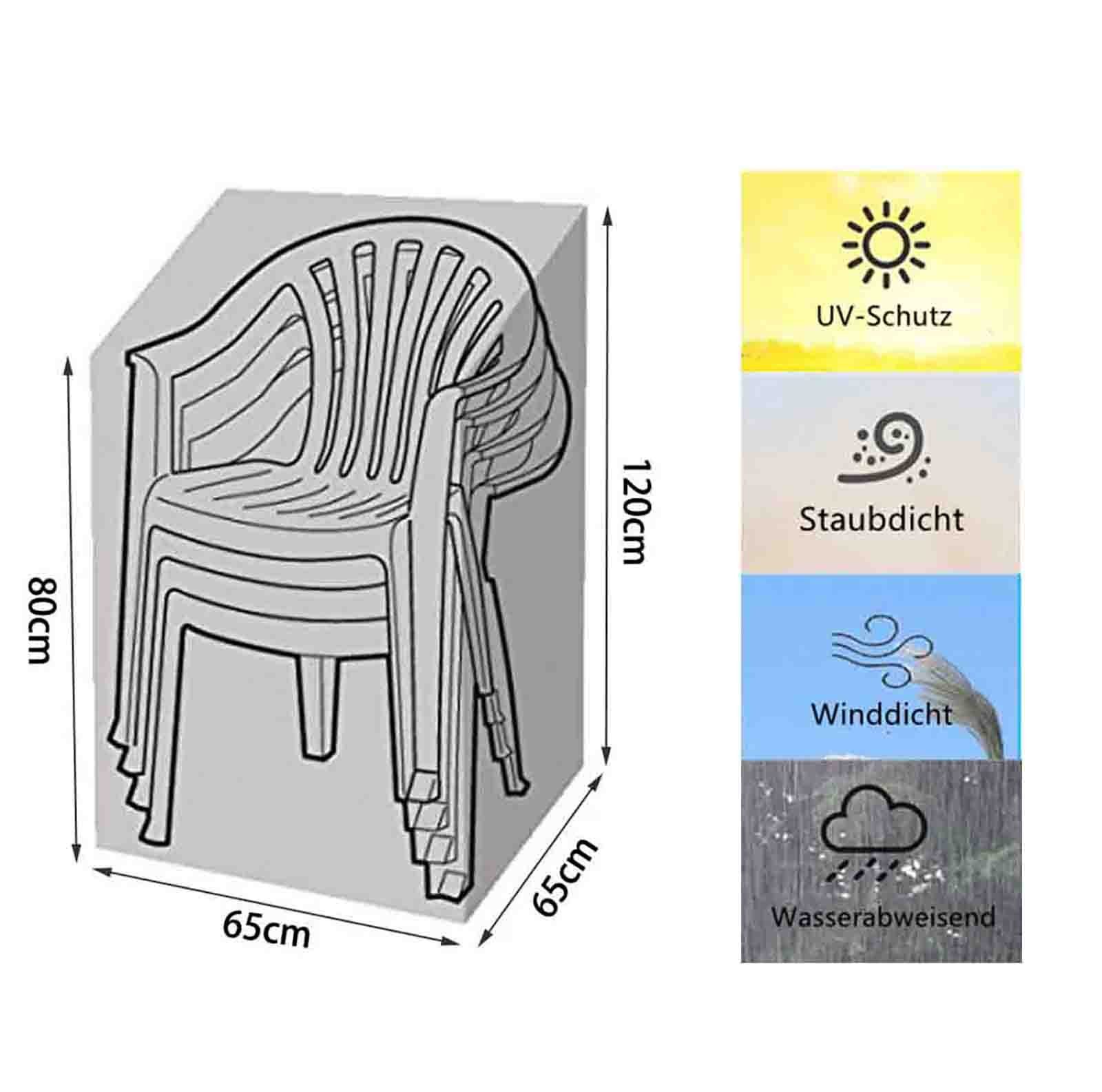 CALIYO Garten-Essgruppe Artenstuhlabdeckung, Gartenstuhl Schutzhülle für Gartenstühle, (1-tlg), Gartenmöbel Abdeckung, winddichte Schnalle, UV-Schutz für Gartenstuhl