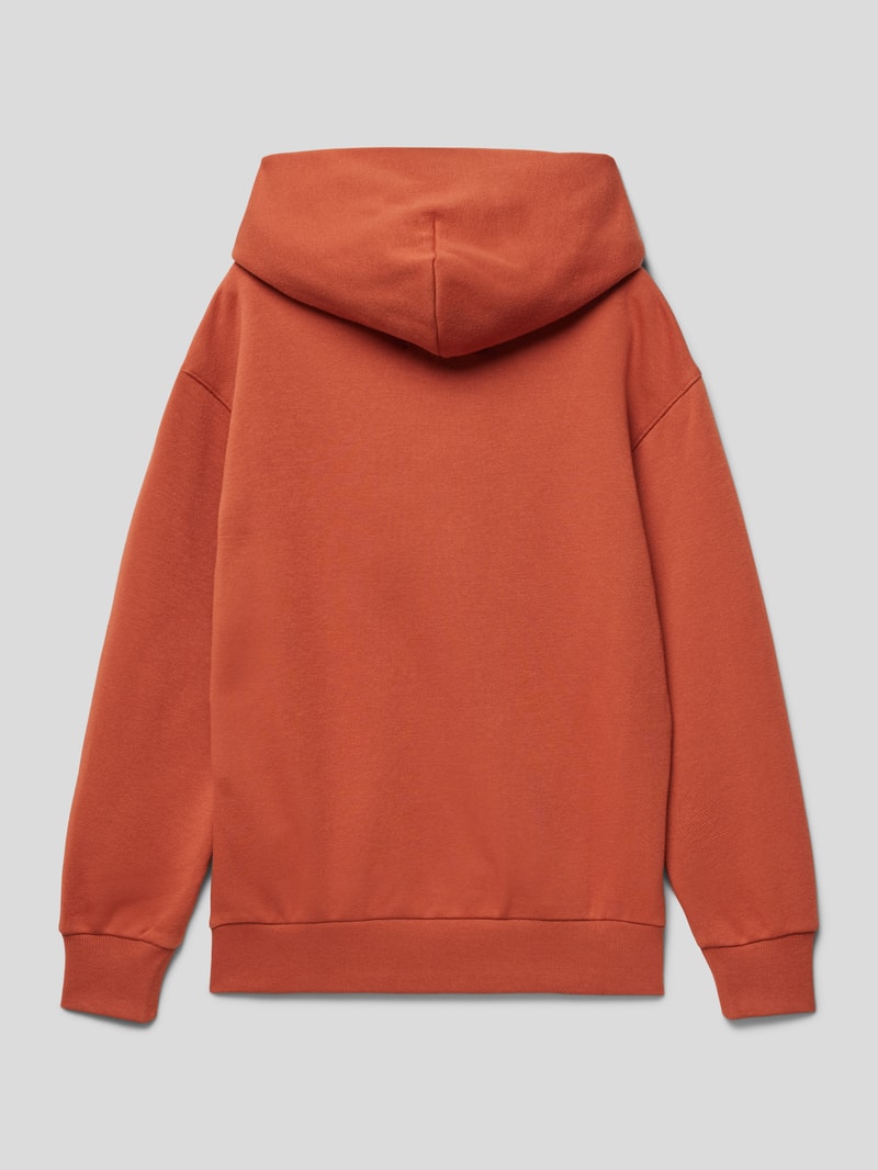 Hoodie mit Label-Stitching Modell 'Rochester' in terrakotta
