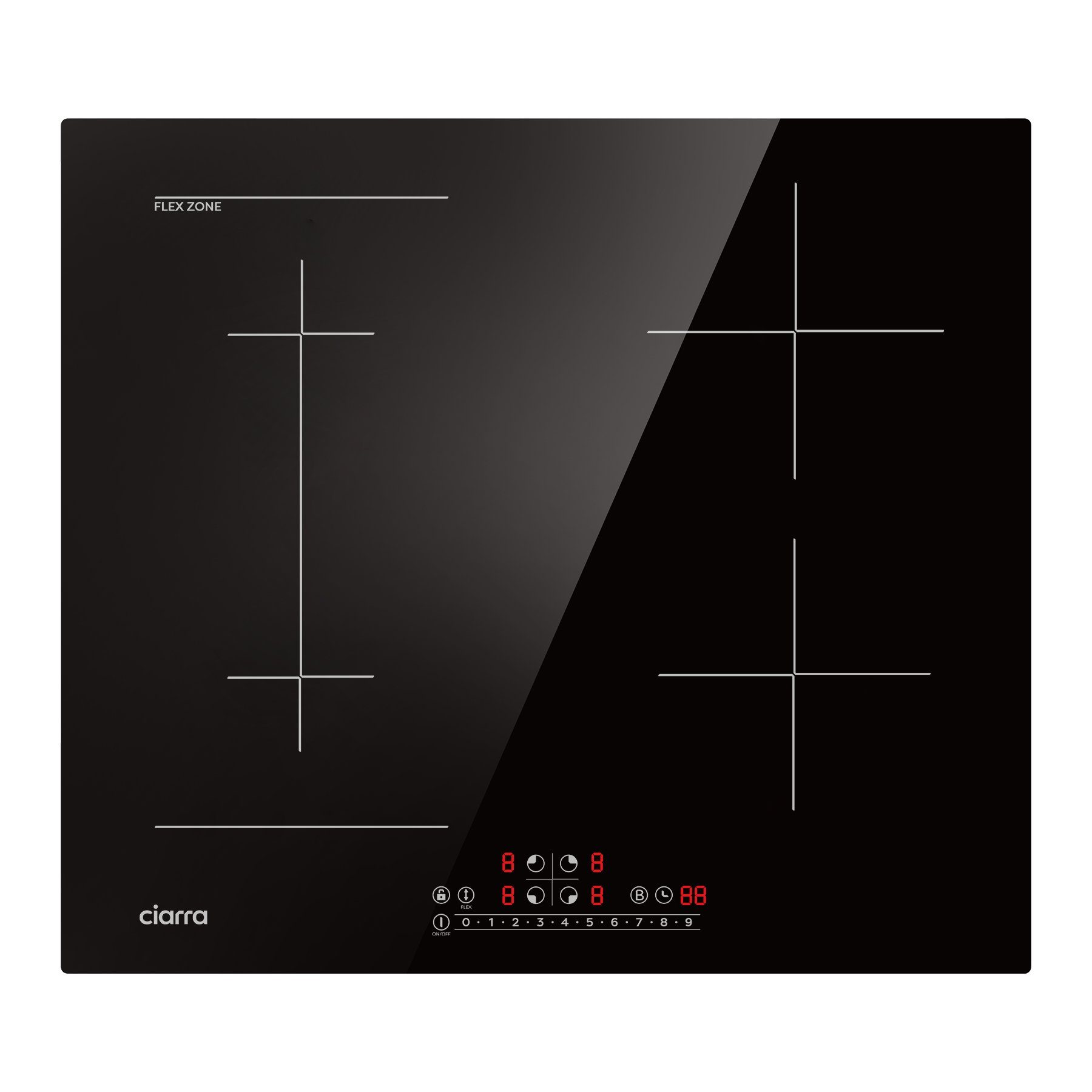 CIARRA Flex-Induktions-Kochfeld VMBIH4BF, 60cm Einbau Kochfelder 4-Zonen