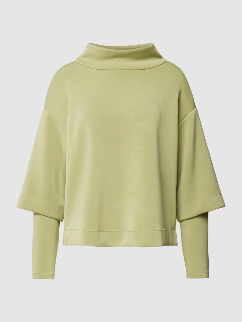 Strickpullover mit Stehkragen in hellgrün