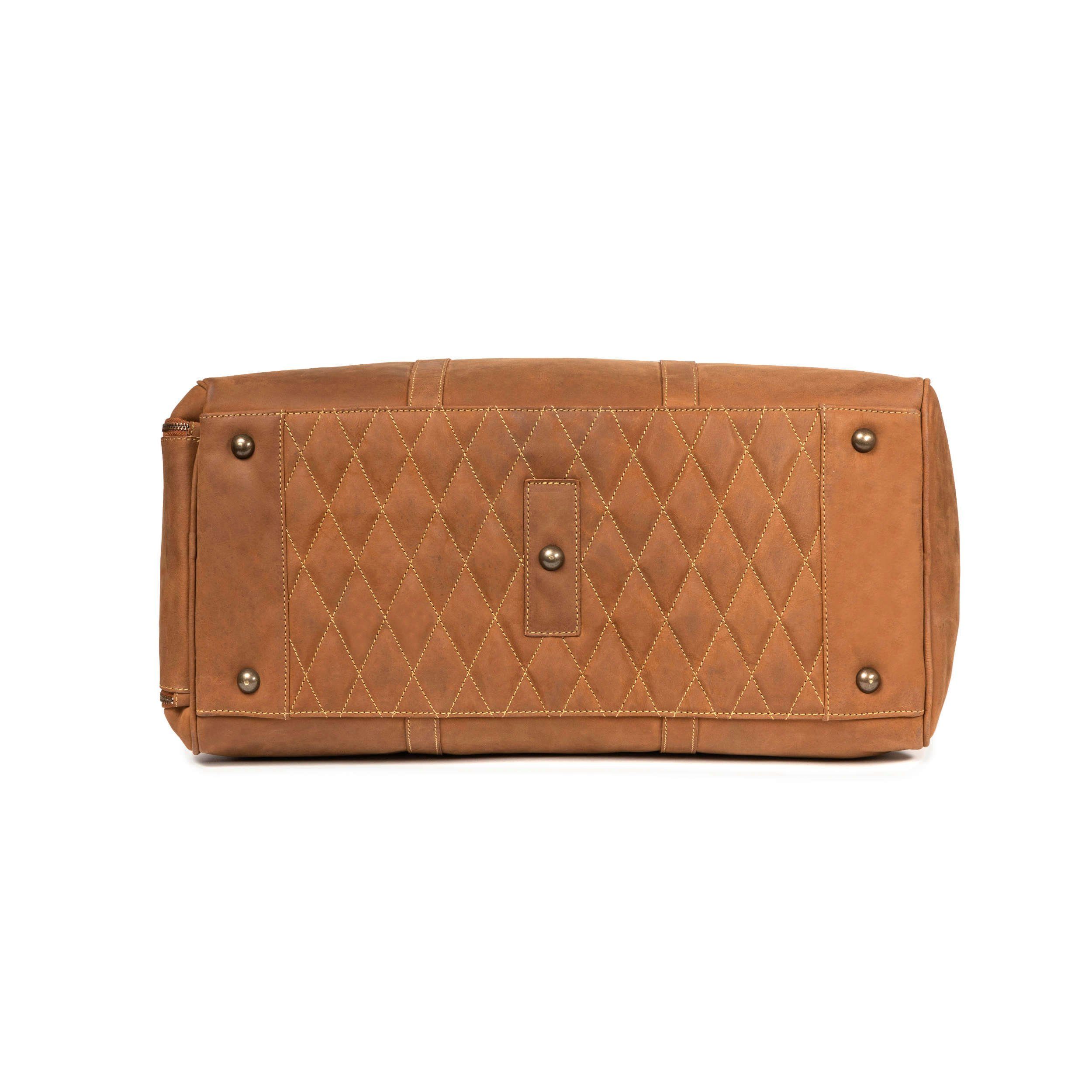 DRAKENSBERG Reisetasche Weekender Finn Cognac-Braun, mit Schuhfach für Damen und Herren, Sporttasche, aus Premium Leder
