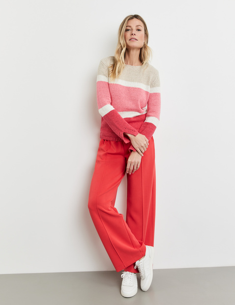 Pullover mit Struktur-Strick und Colourblocking