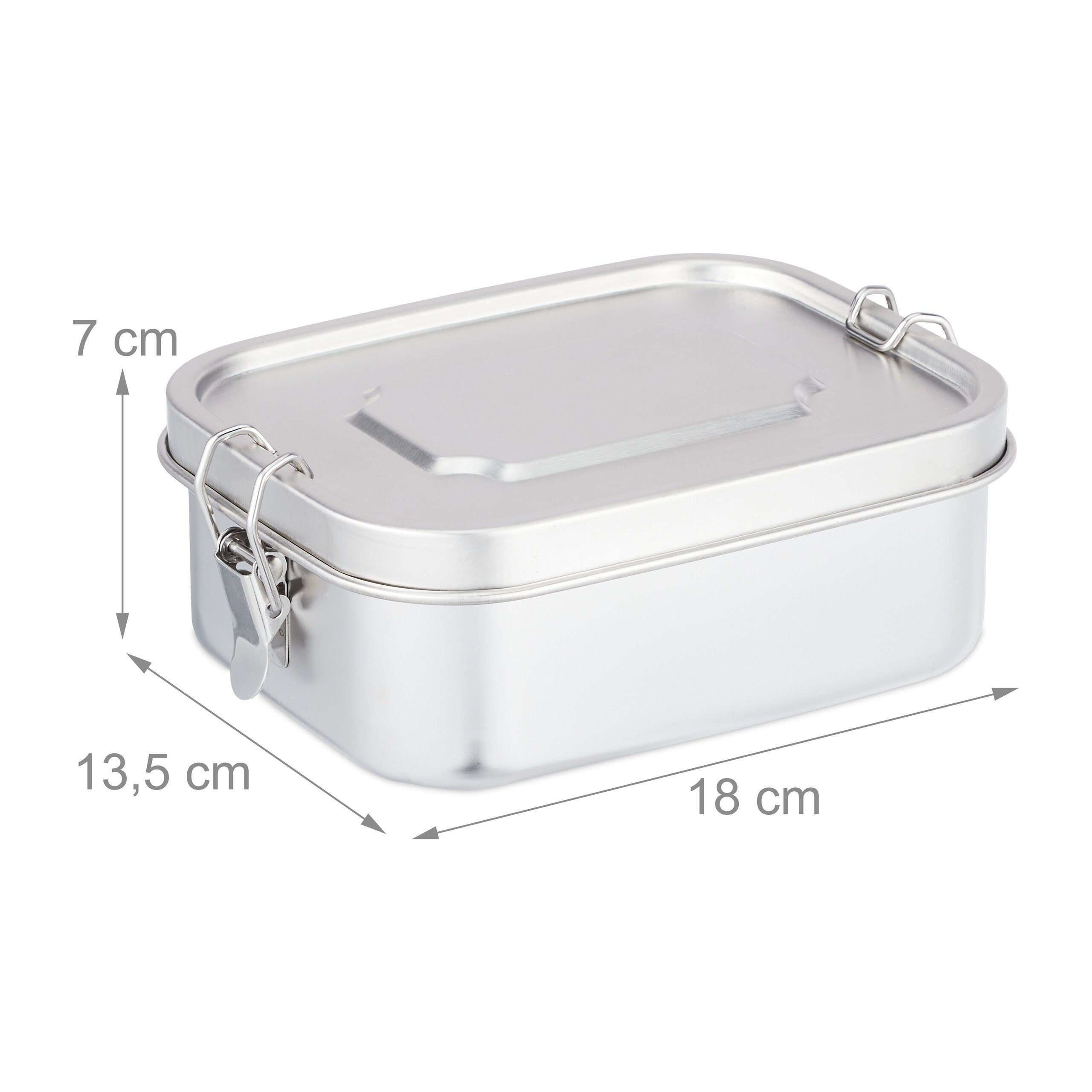 relaxdays Lunchbox Brotdose aus Edelstahl, Edelstahl