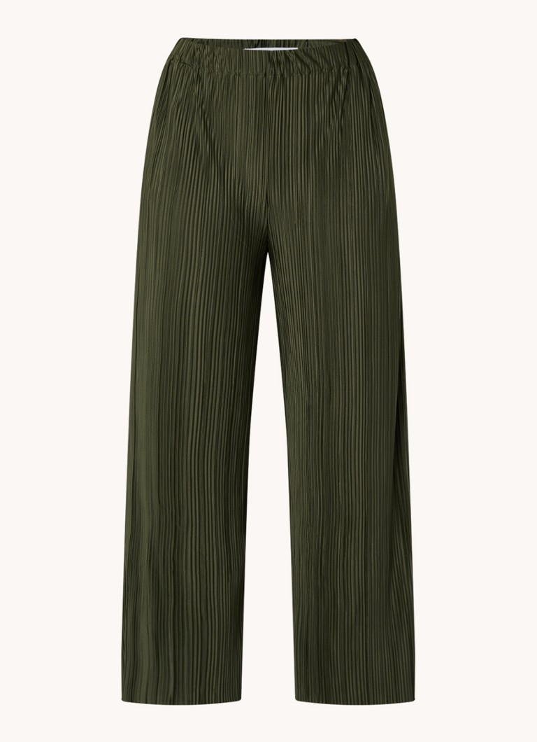 Pantaloni plisați SAMSØE Uma cu talie înaltă și croi larg