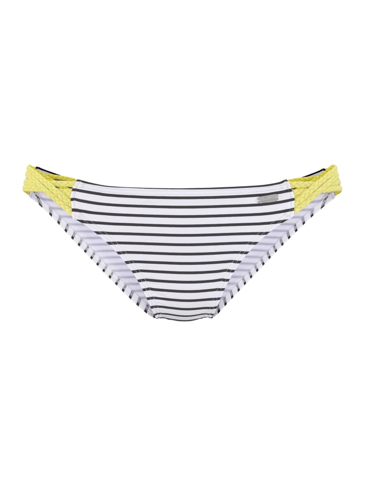 Venice Beach Bikini-Hose in schwarz-weiß-limette günstig kaufen