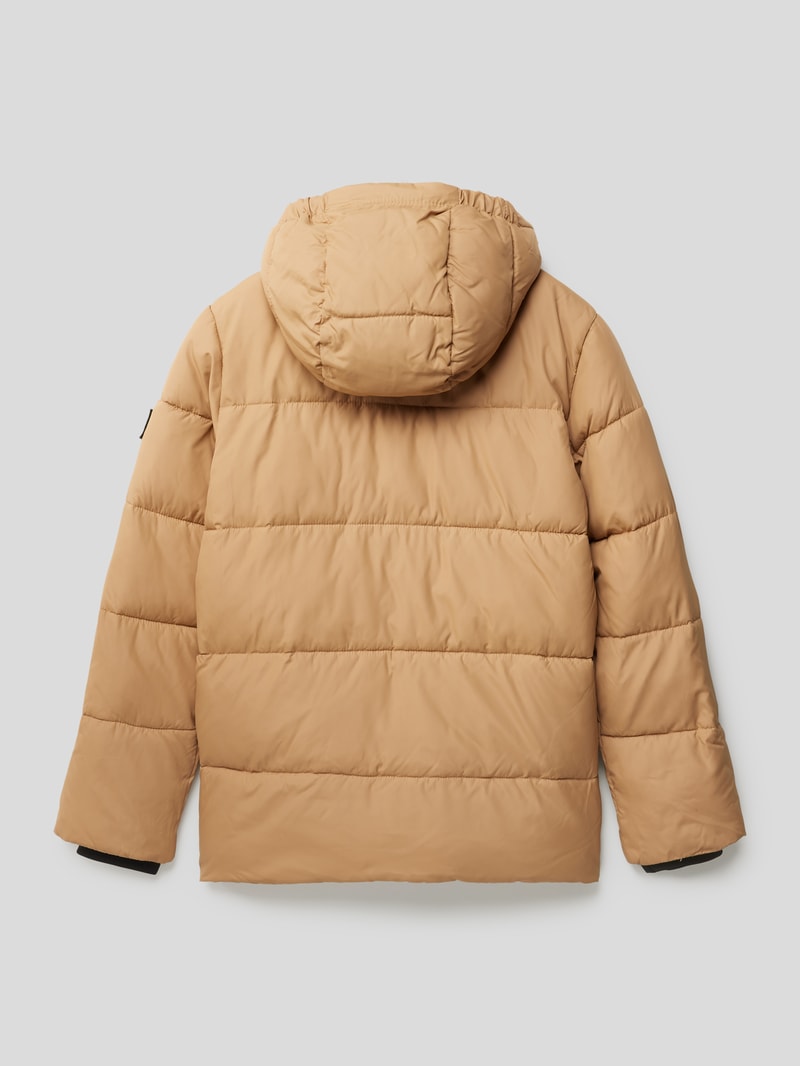 Jacke mit Label-Details Modell 'Puffer' in camel