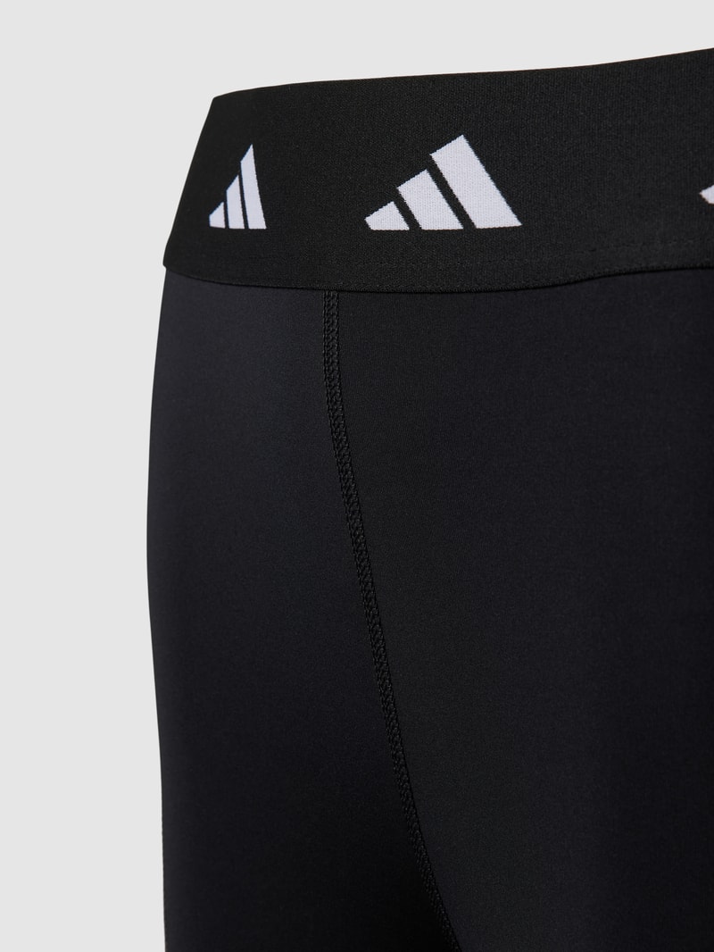 Leggings mit elastischem Logo-Bund in schwarz