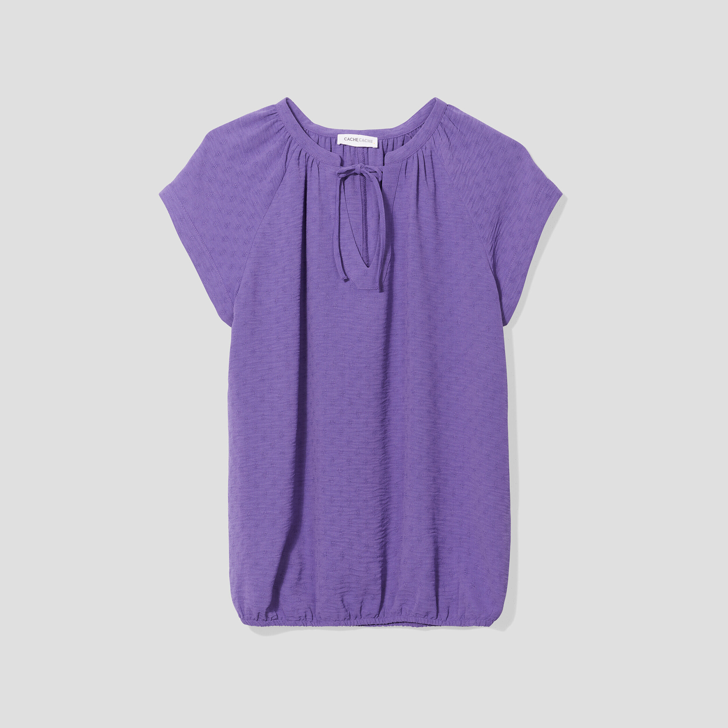 Blouse manches courtes violet foncé femme | Cache Cache