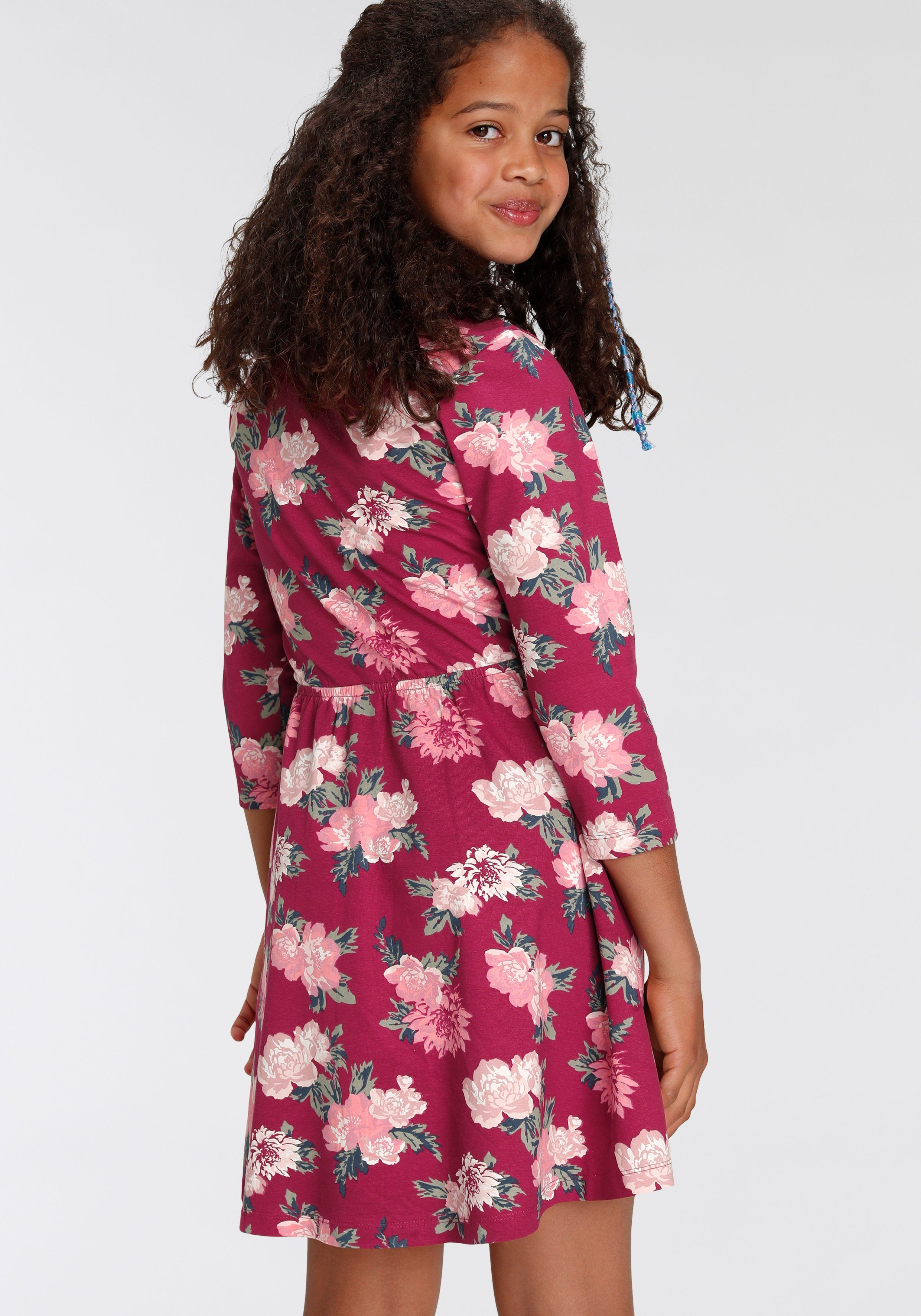 KIDSWORLD Skaterkleid 3/4 Arm, mit Blumen bedruckt