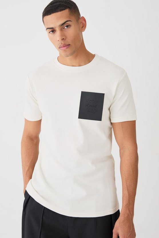 T-Shirt mit PU-Tasche