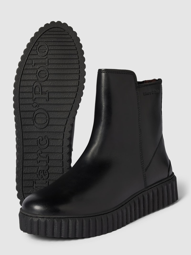 Stiefeletten aus Leder mit Label-Detail Modell 'Bianca' in schwarz