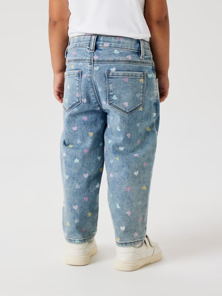 name it Jeans Herzchenprint NMFBELLA MOM SHAPED JEANS in medium blue denim günstig kaufen