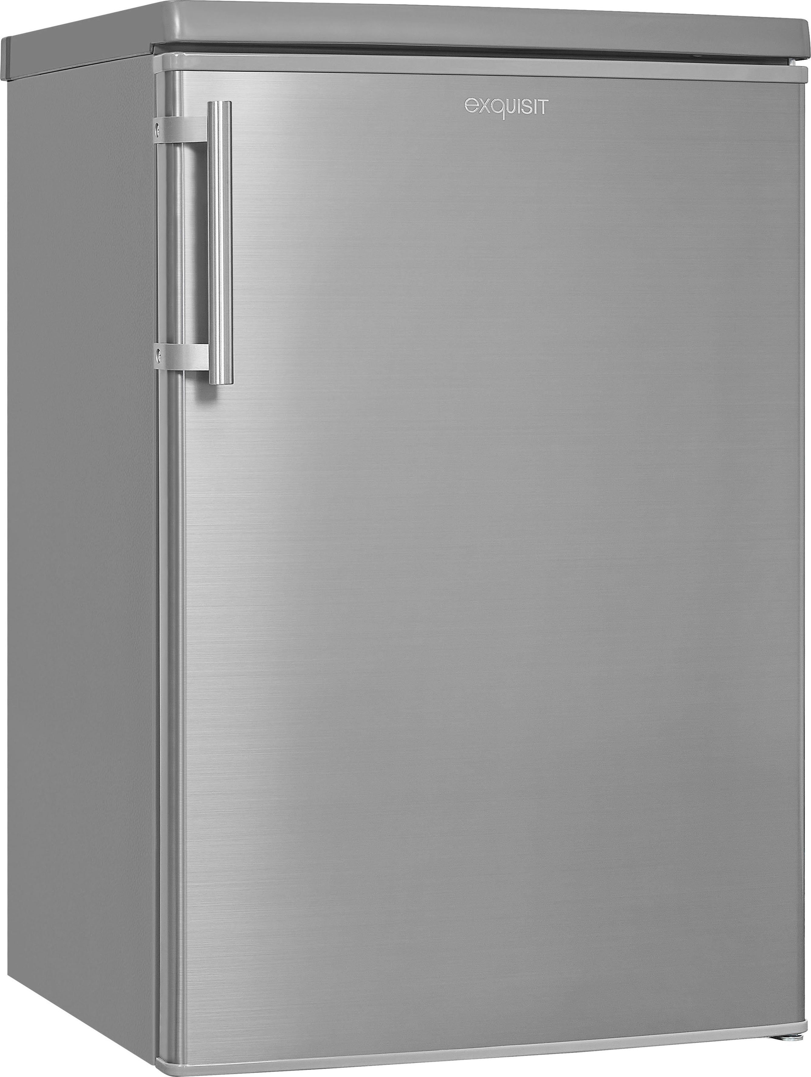 exquisit Kühlschrank KS16-V-H-040E inoxlook, 85,5 cm hoch, 55 cm breit