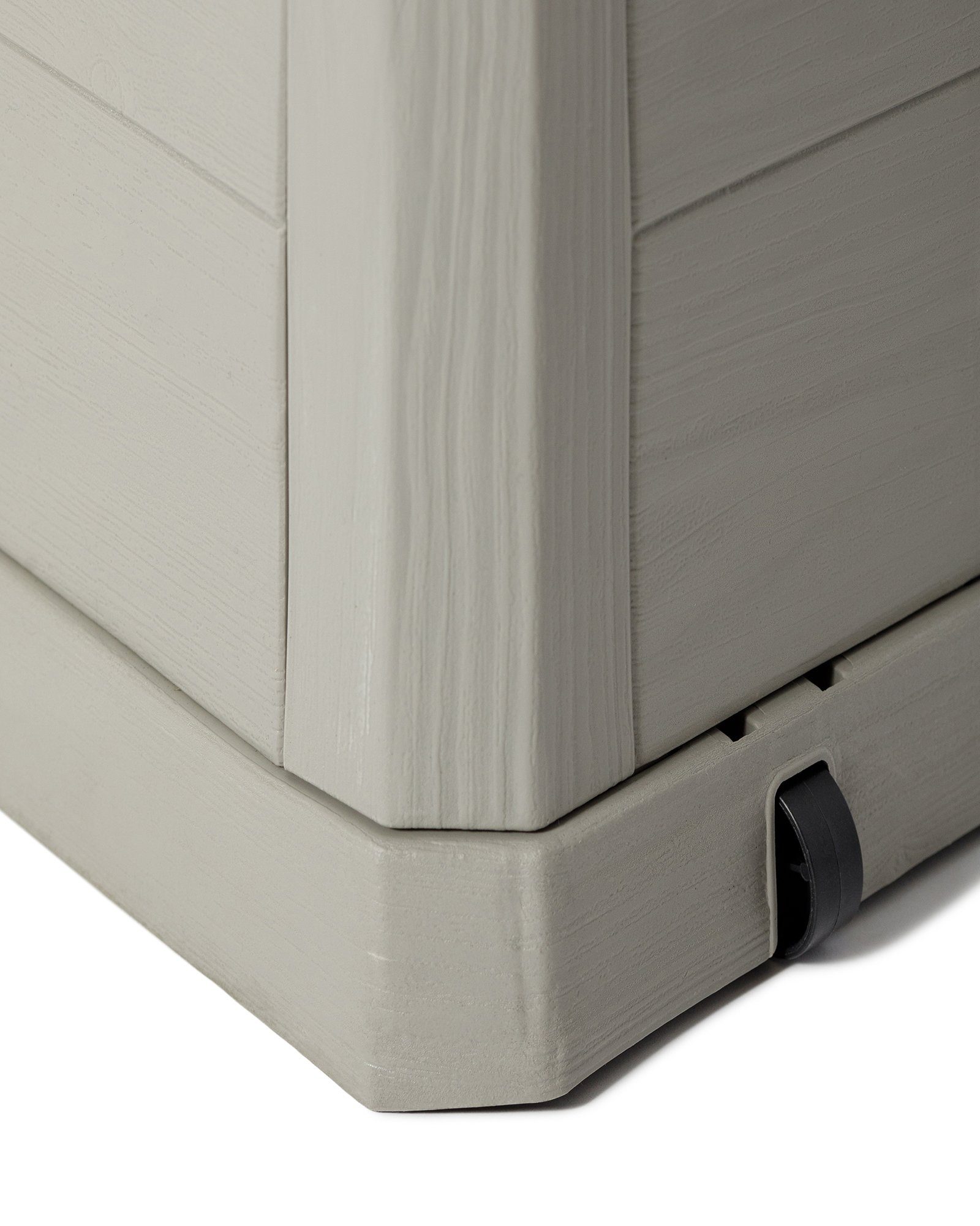 ONDIS24 Kissenbox Auflagenbox Gartentruhe Terrassenbox Madera, in Holzoptik warmgrau rollbar 280L