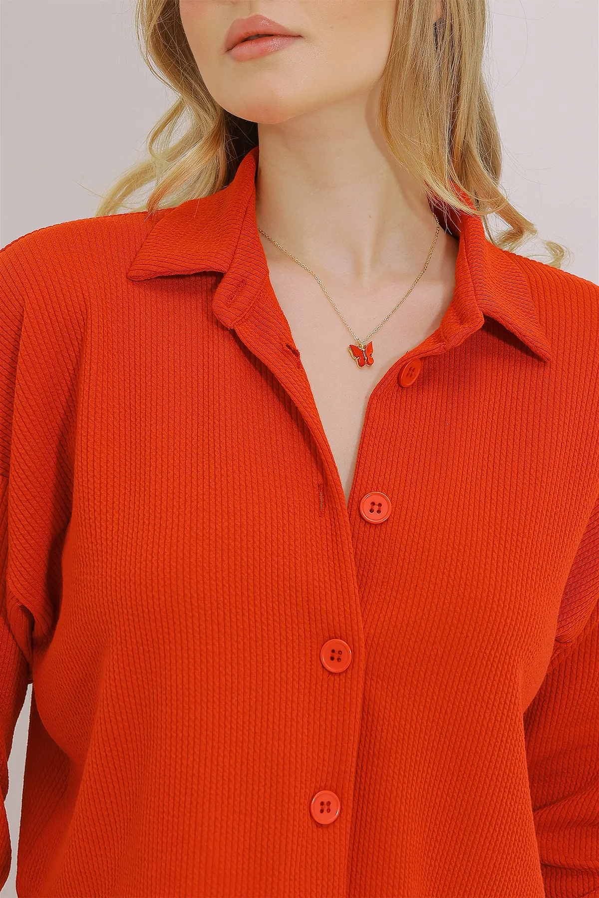 Trend Alaçatı Stili  Rotes Thessaloniki-Strick-Crop-Hemd und Grassy-Palazzo-Hose im Doppelset für Damen ALC-X11443
