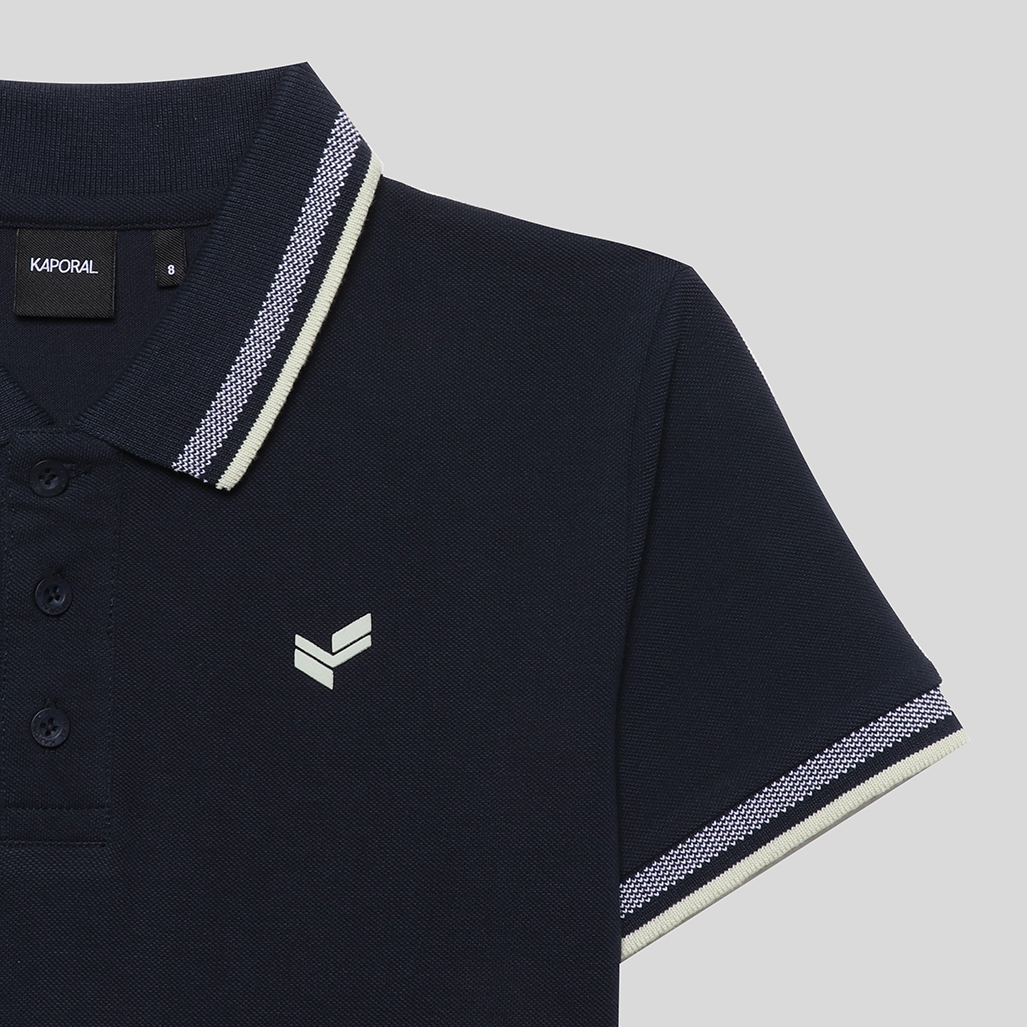OSLO   Polo bleu garçon en 100% coton