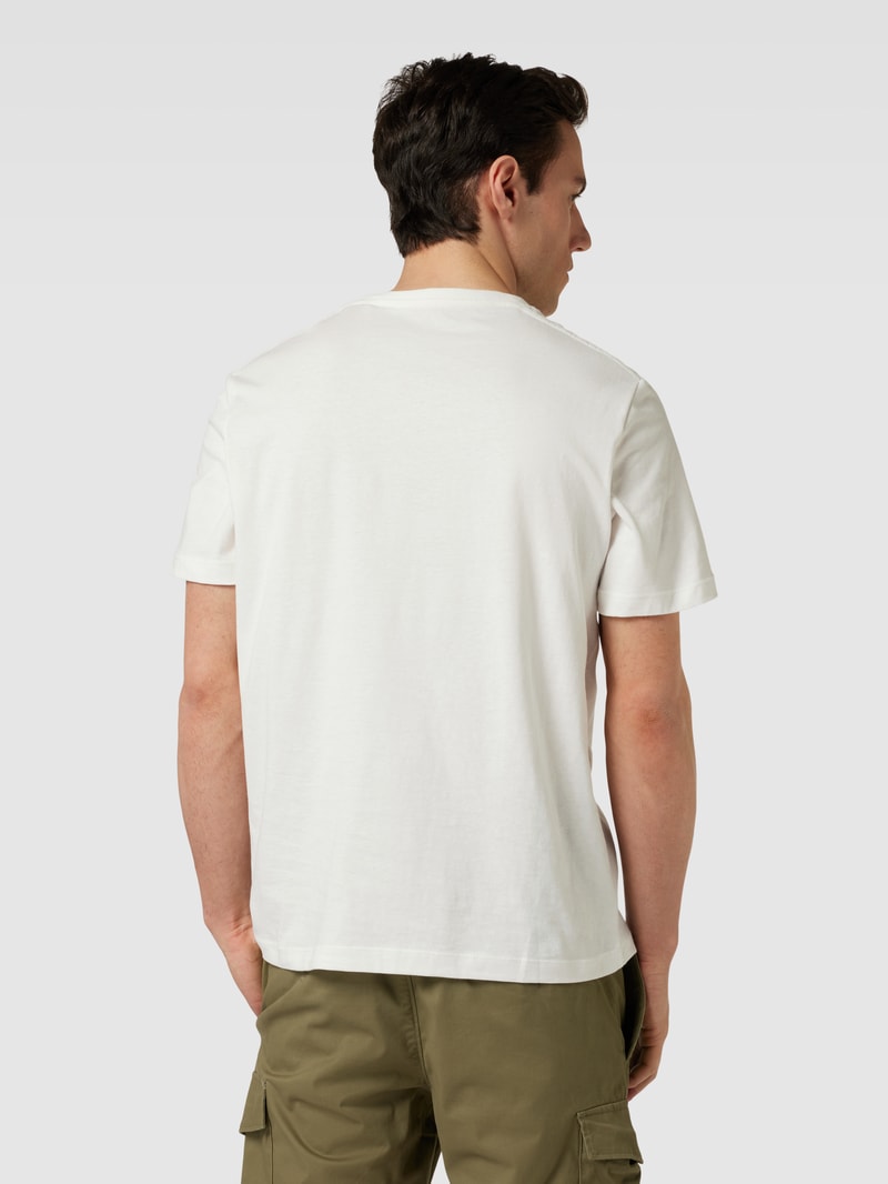 T-Shirt mit Label-Print in weiß