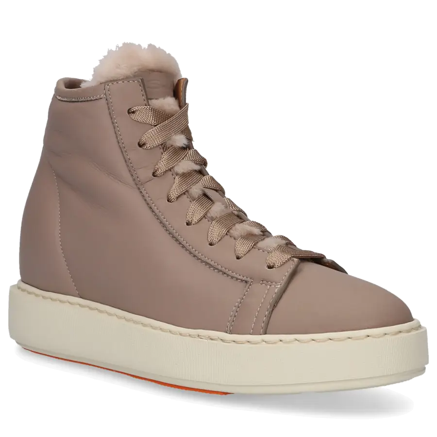 Santoni - Sneaker high 60892 Kalbsleder - beige