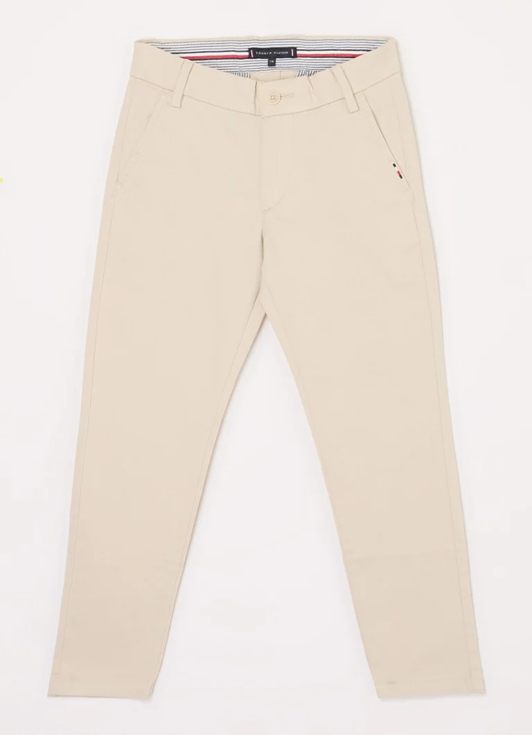 Pantaloni chino slim fit de la Tommy Hilfiger cu buzunare laterale
