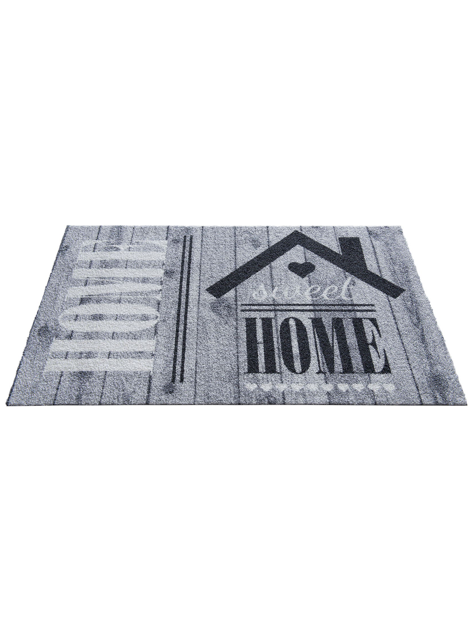 Vintage Wood Sauberlaufmatte, Home Sweet Grey