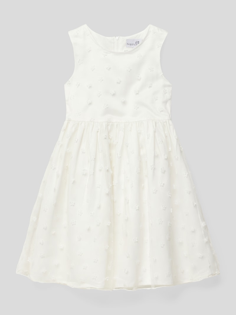 Kleid mit Motiv-Applikationen in ecru