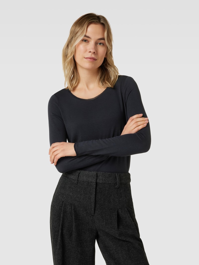 Longsleeve mit Label-Detail in black