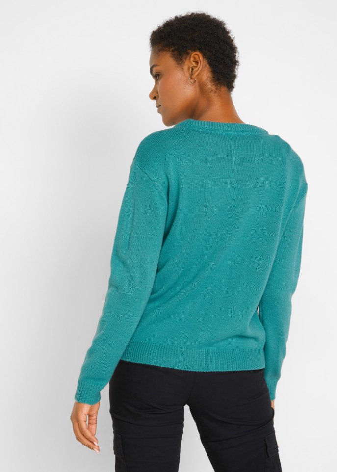 Strick-Pullover mit Rundhals-Ausschnitt