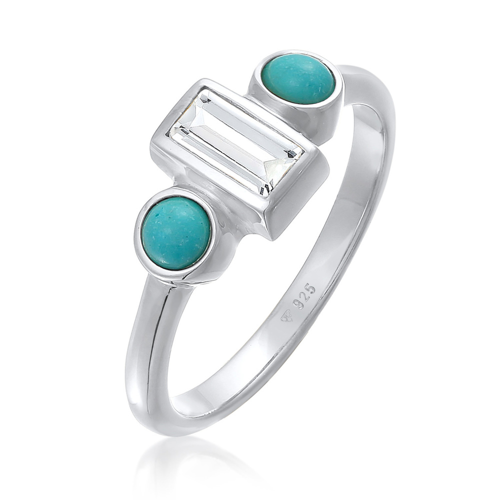 Elli PREMIUM Elli PREMIUM Bague Femmes Fiançailles Vintage Étincelant avec Topaze et Howlite e Bague
