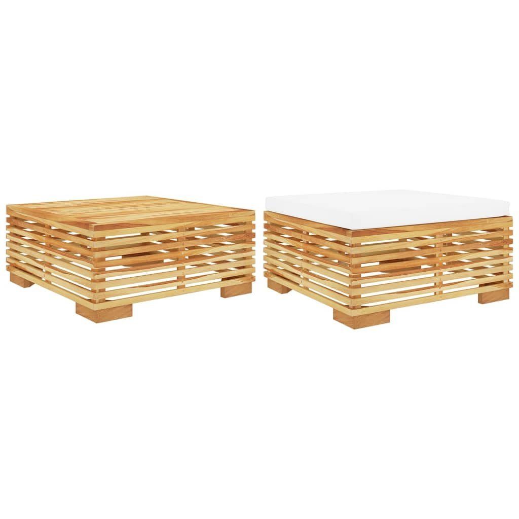 vidaXL Gartenbank 2-tlg Garten-Lounge-Set Massivholz Teak Außenbereich