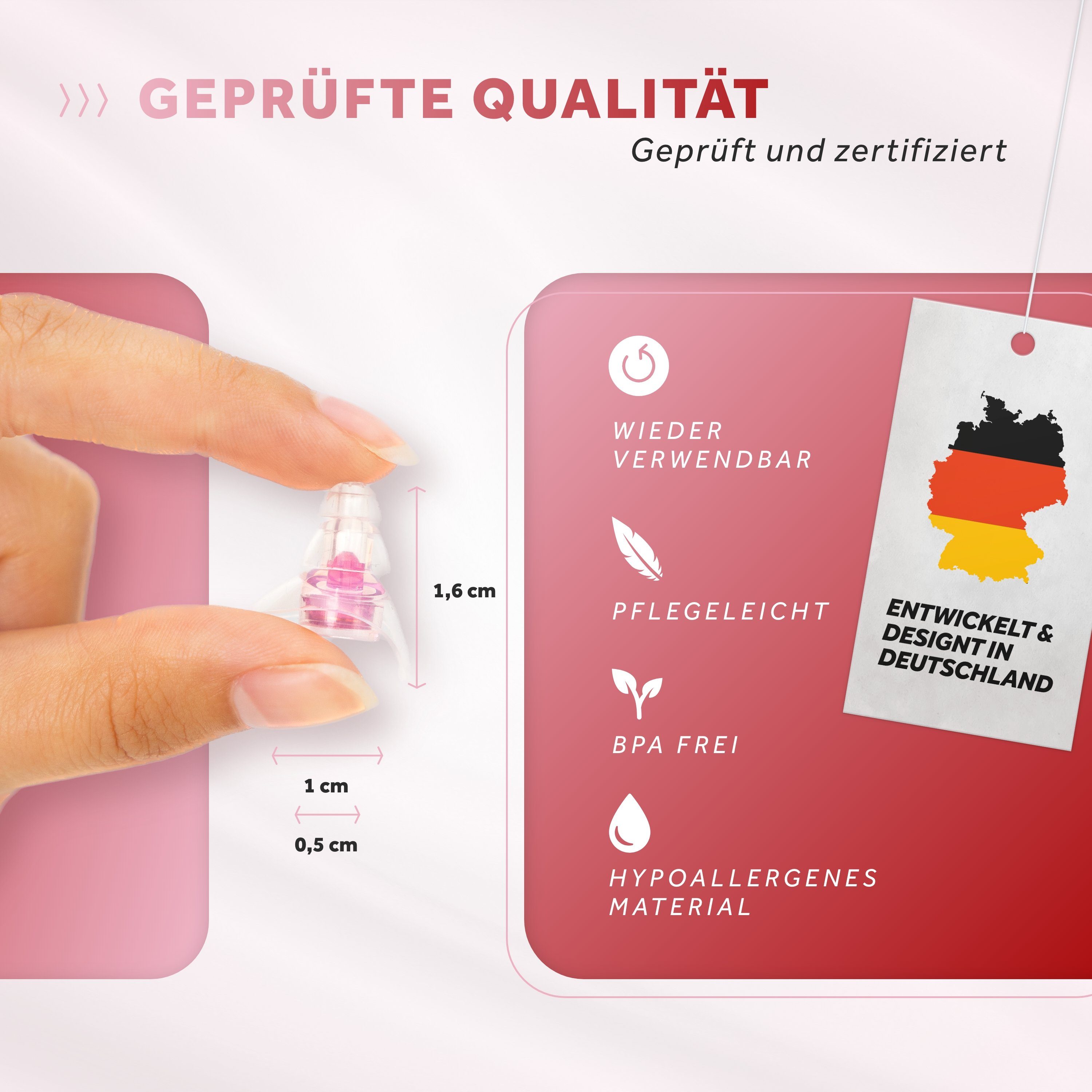 Schallwerk Gehörschutzstöpsel SCHALLWERK ® Women+ Gehörschutz Ohrstöpsel speziell für Frauen