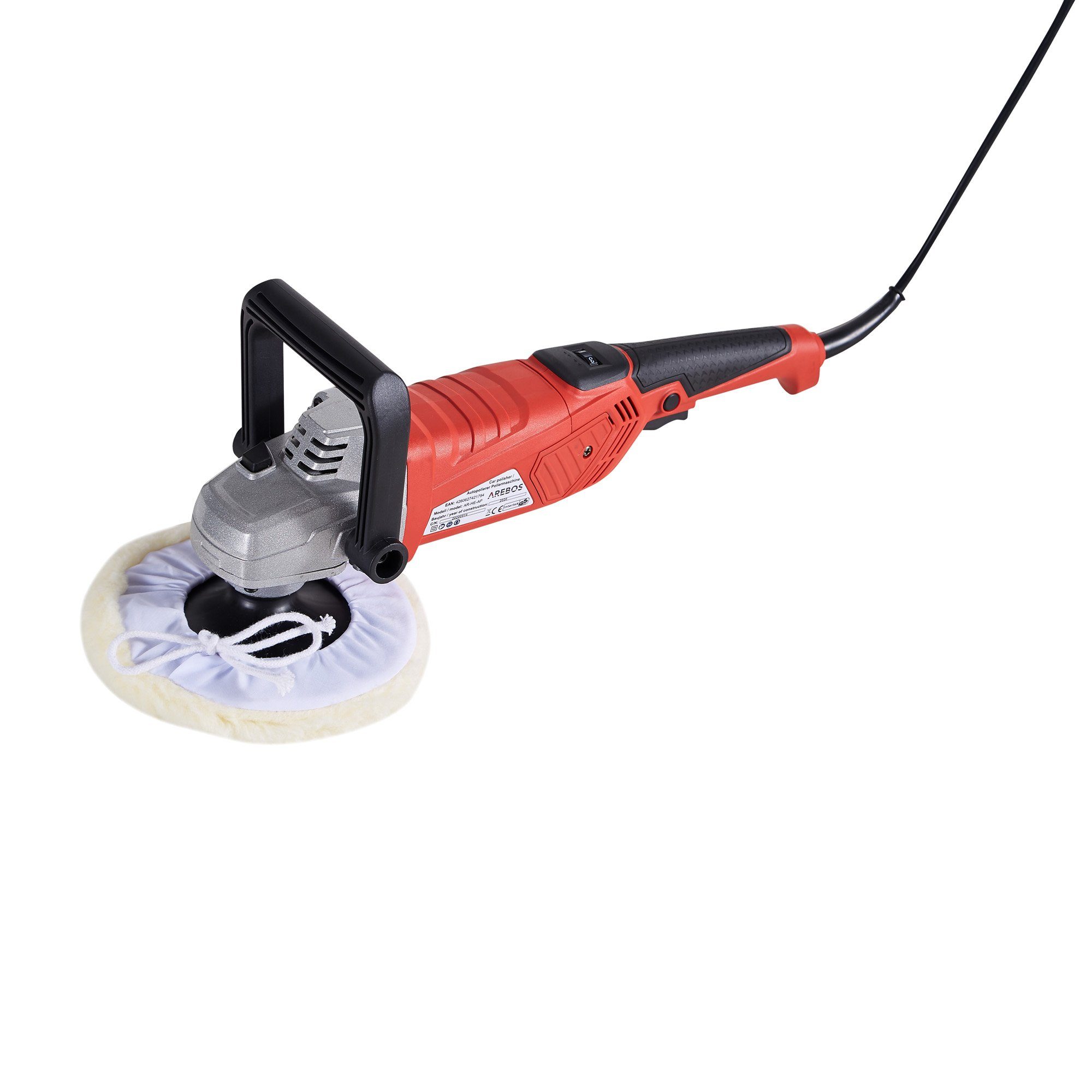 Arebos Poliermaschine Exzenter Auto Poliermaschine, Autolack Schleifer, 2100W, 0 min. U/min, 3300 max. U/min