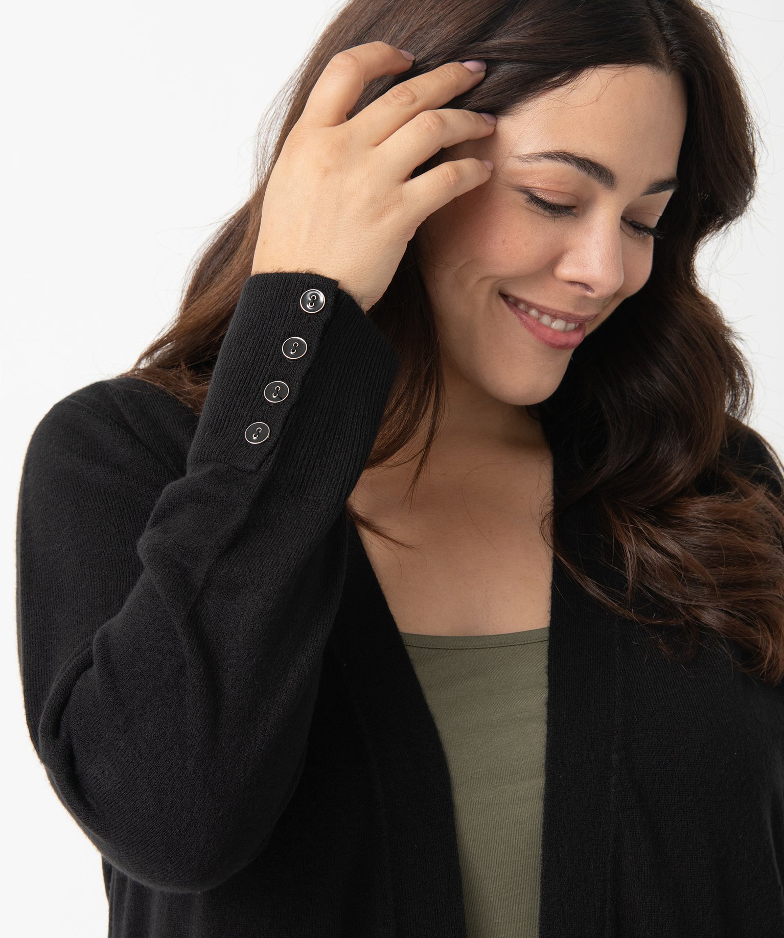 Gilet femme grande taille coupe longue noir | GEMO