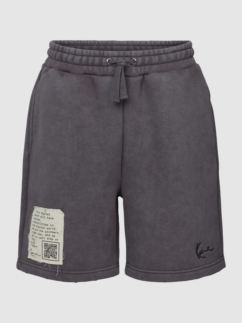 Shorts mit Logo-Stitching in anthrazit
