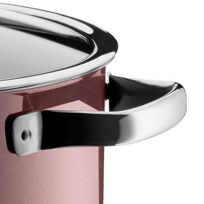Fusiontec Mineral Kochtopf mit Glasdeckel, 24 cm, Rose Quartz