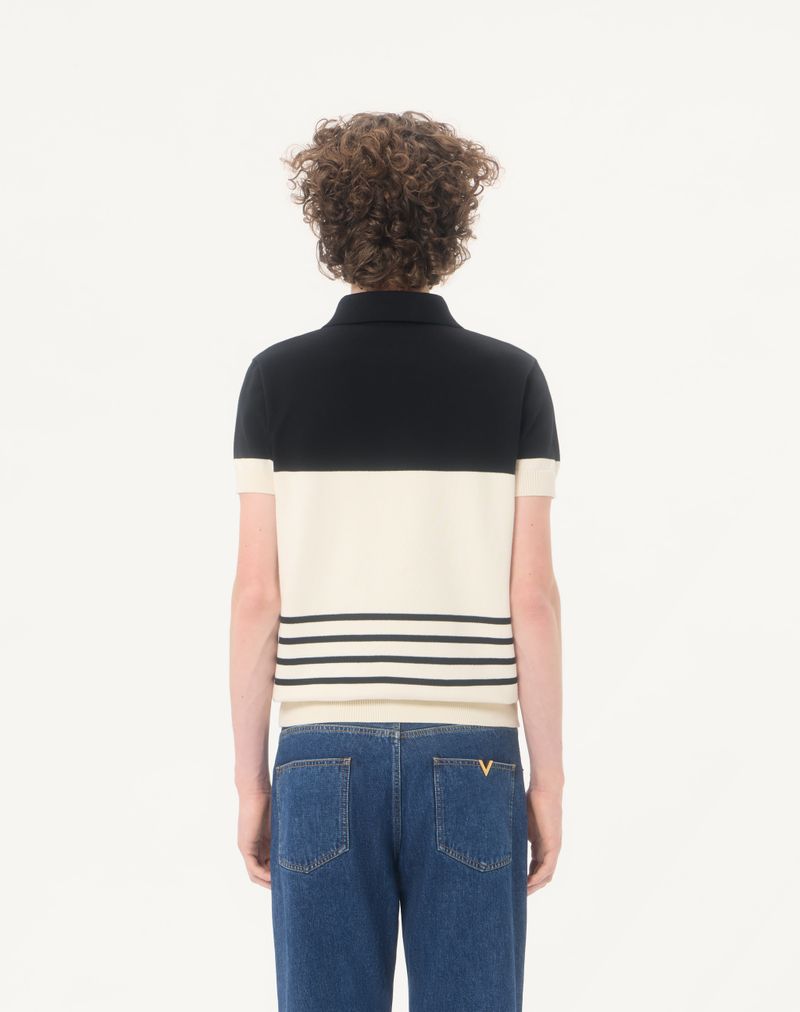 Valentino poloshirt van wol met V-logo