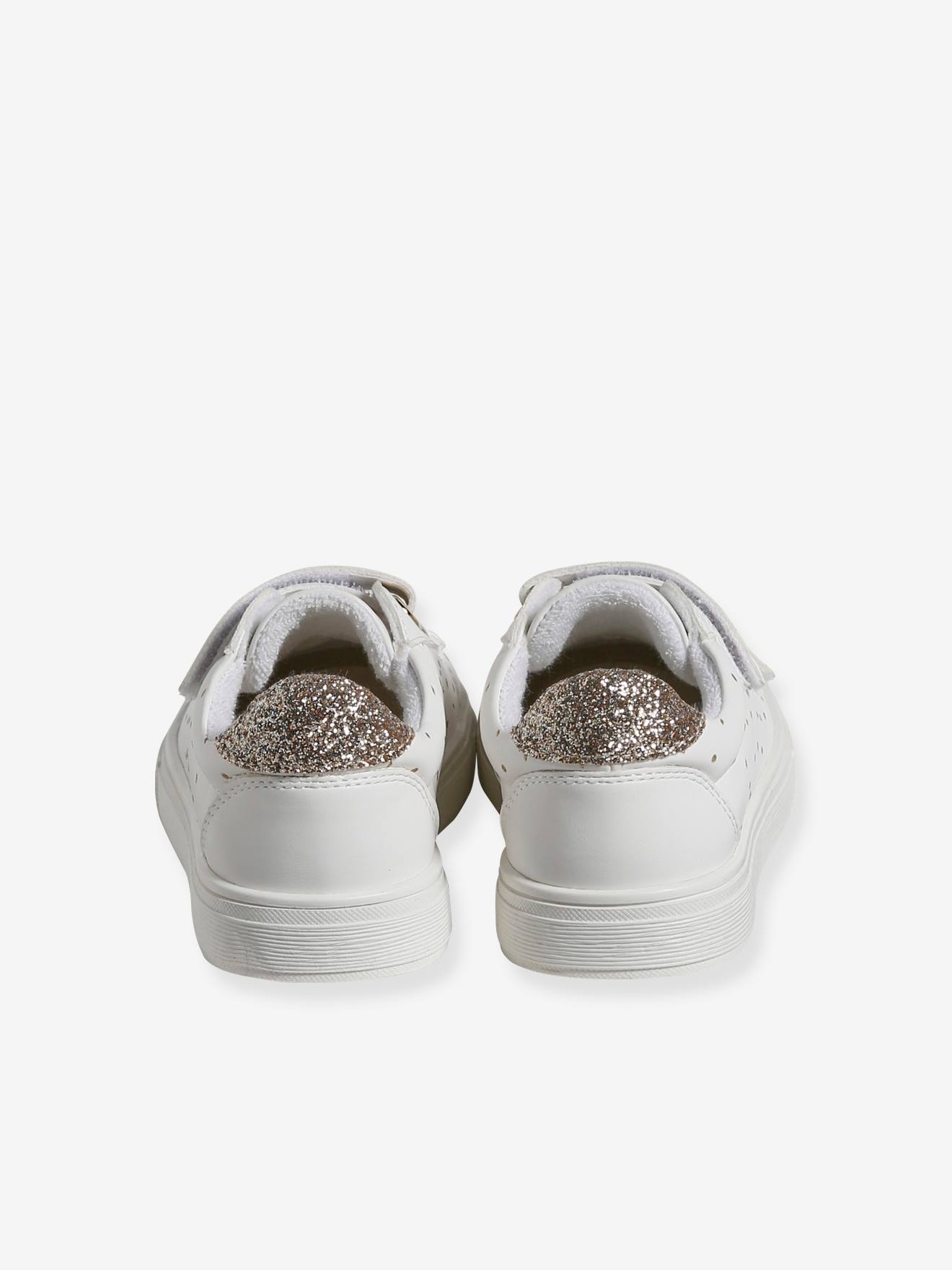 Vertbaudet Kinder Sneakers mit Gold-Details - weiß bedruckt