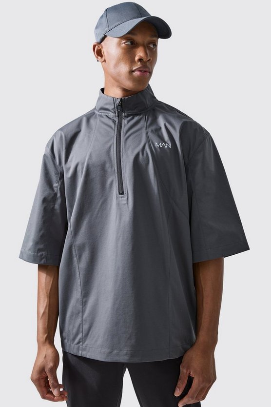 Man Active Oversize Golf Jacke mit Trichterkragen und Reißverschluss