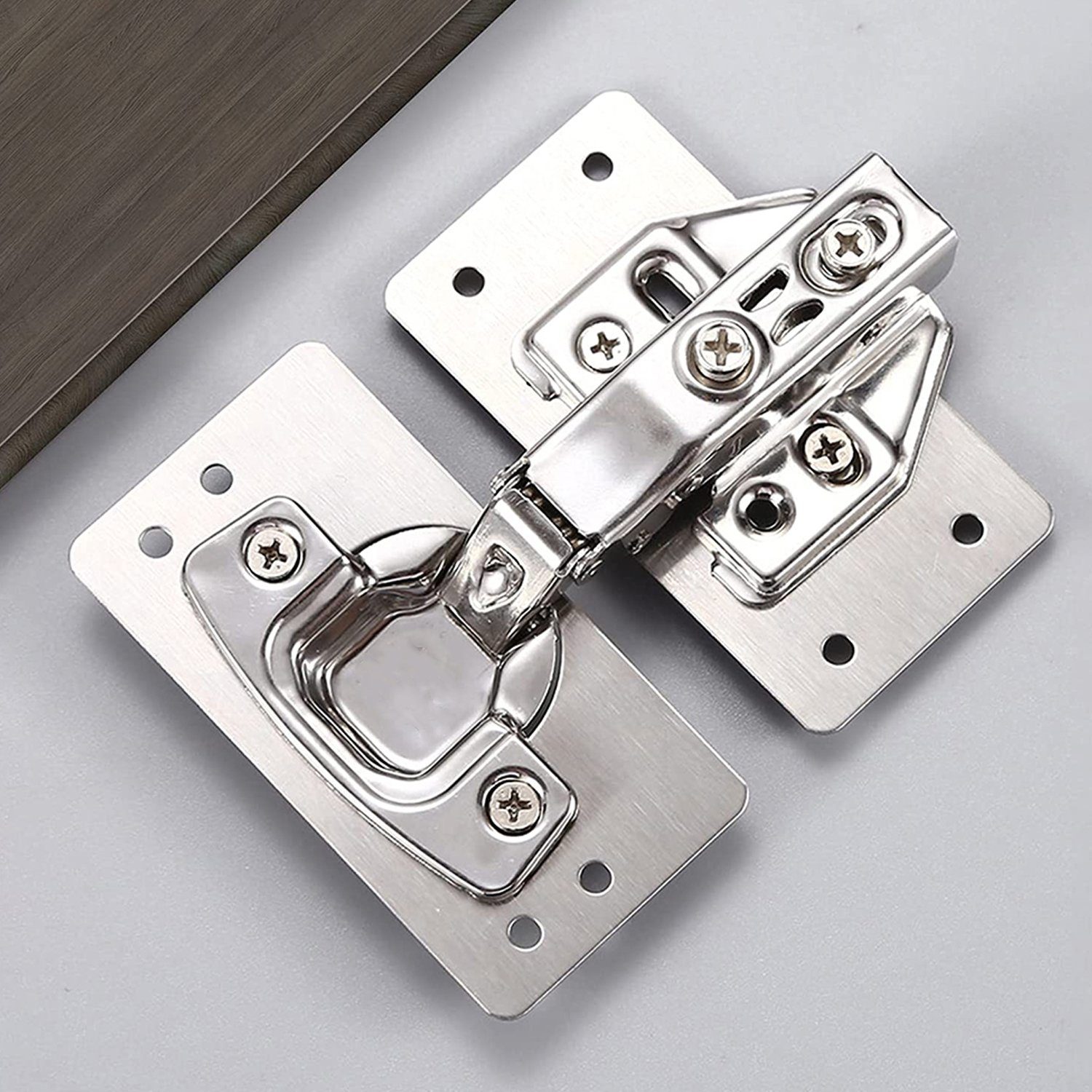 AKKEE Montagezubehör Schrank Scharnier Reparaturplatte Scharnier Reparaturplatte (4 Paar, 90*47mm), Scharnier reparaturset Geeignet für Schrank, Möbel, Schublade, Fenster