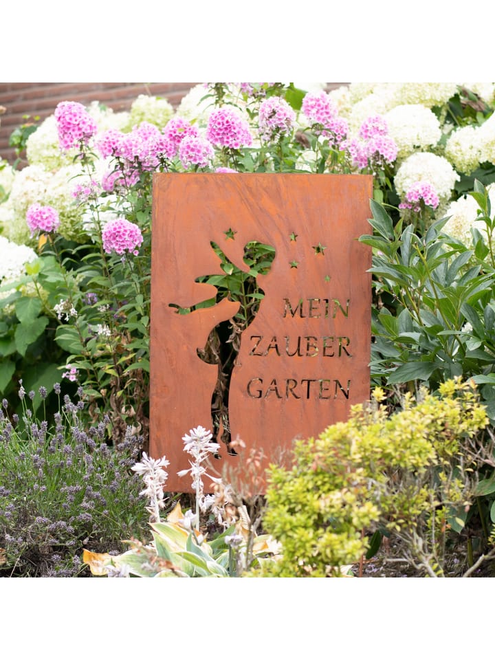 UNUS Gartenschild Rost Zaubergarten in Braun günstig kaufen