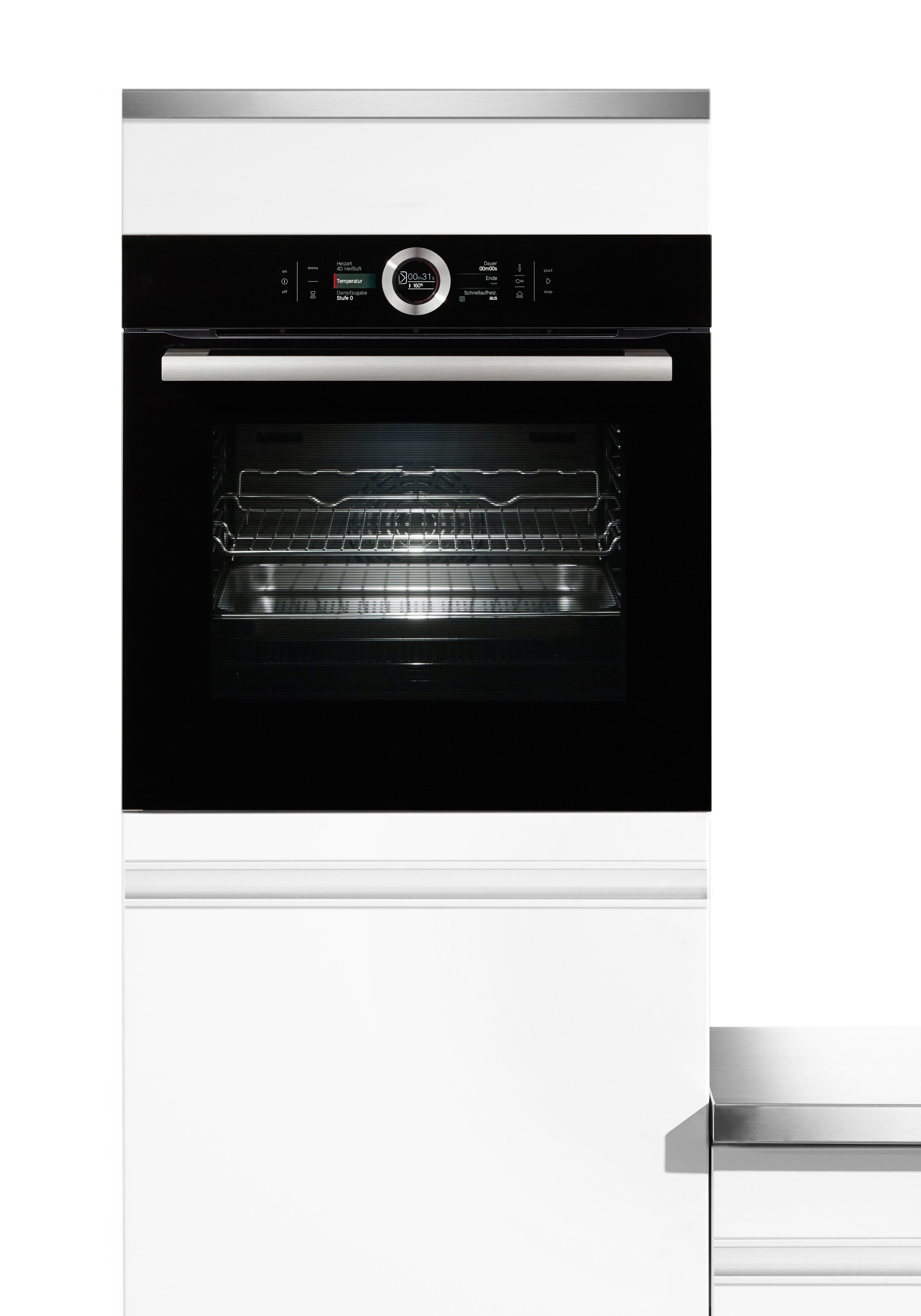 BOSCH Dampfbackofen Serie 8 HSG636B, mit Teleskopauszug nachrüstbar, ecoClean Direct, mit Auftaufunktion