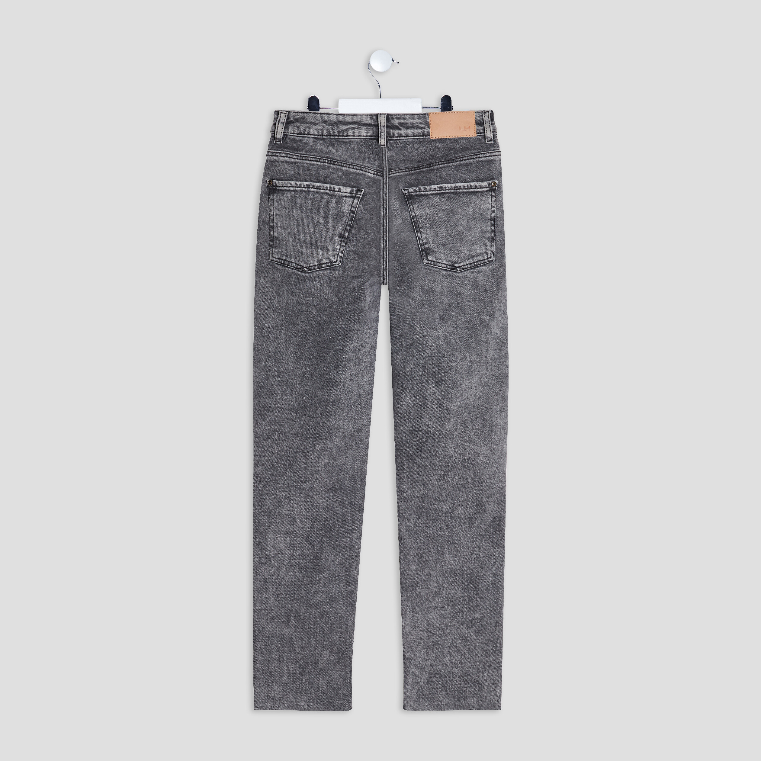 Jeans straight taille haute denim noir femme | La Halle