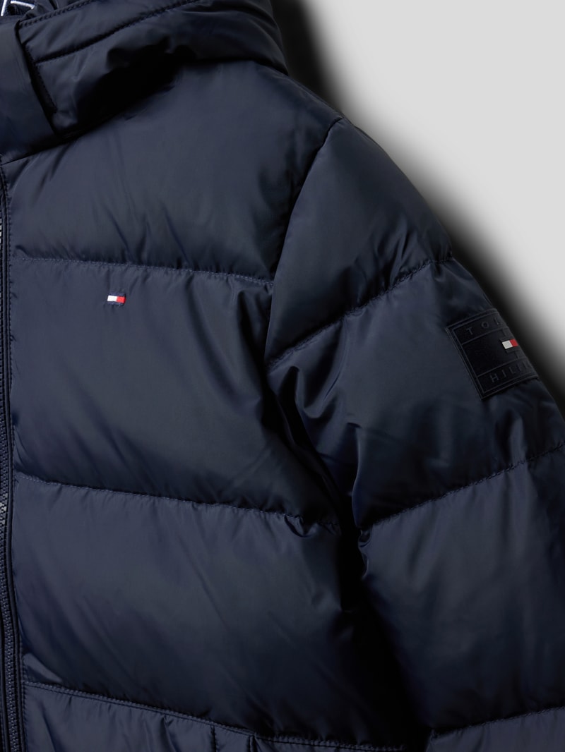 Steppjacke mit Label-Stitching Modell 'ESSENTIAL' in marineblau