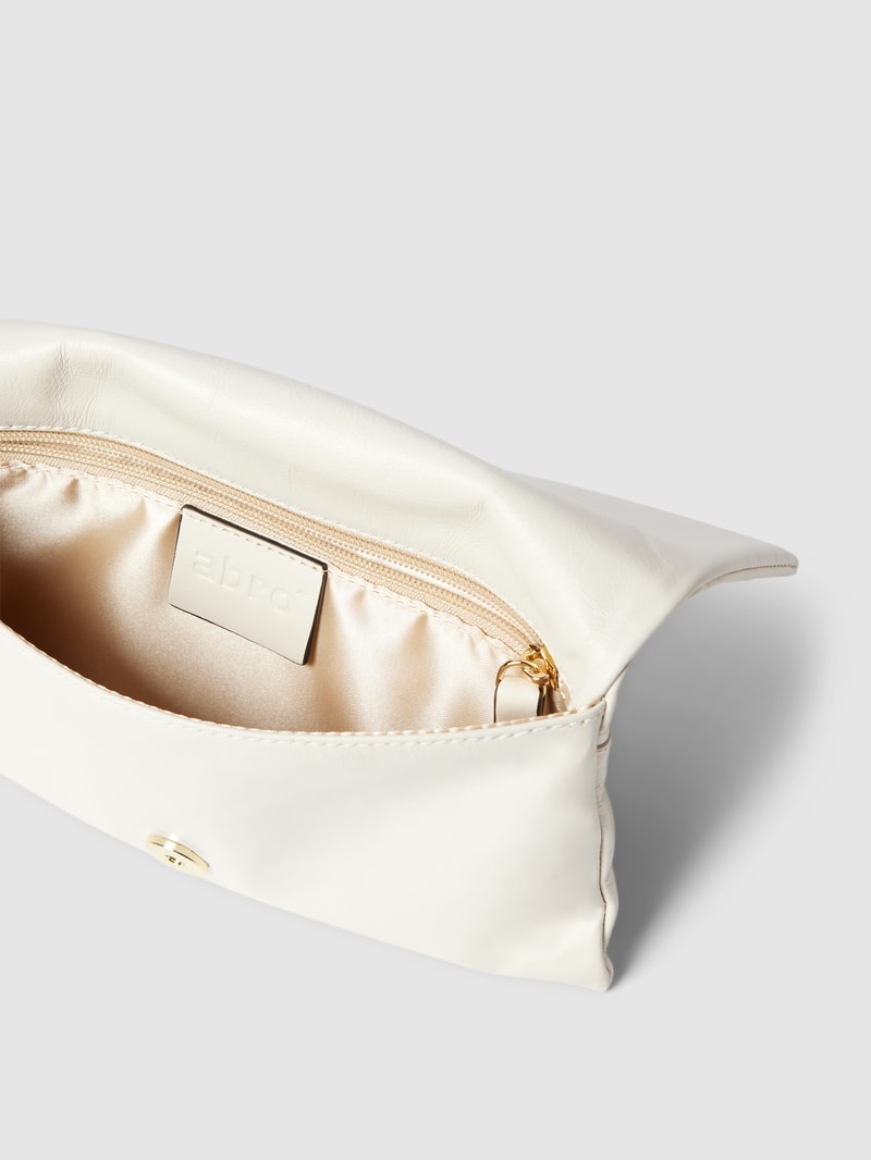 Clutch mit Reißverschlussfach innen Modell 'Athene' in ecru