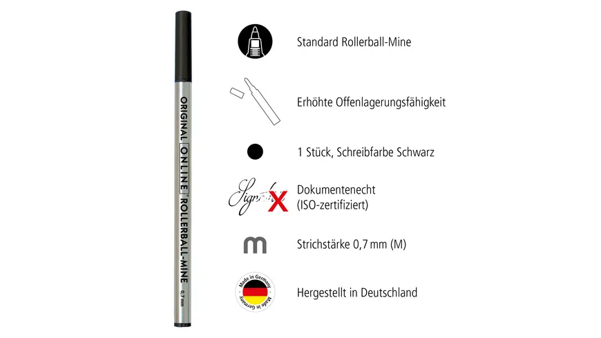 ONLINE Tintenroller Mine schwarz im TagBag