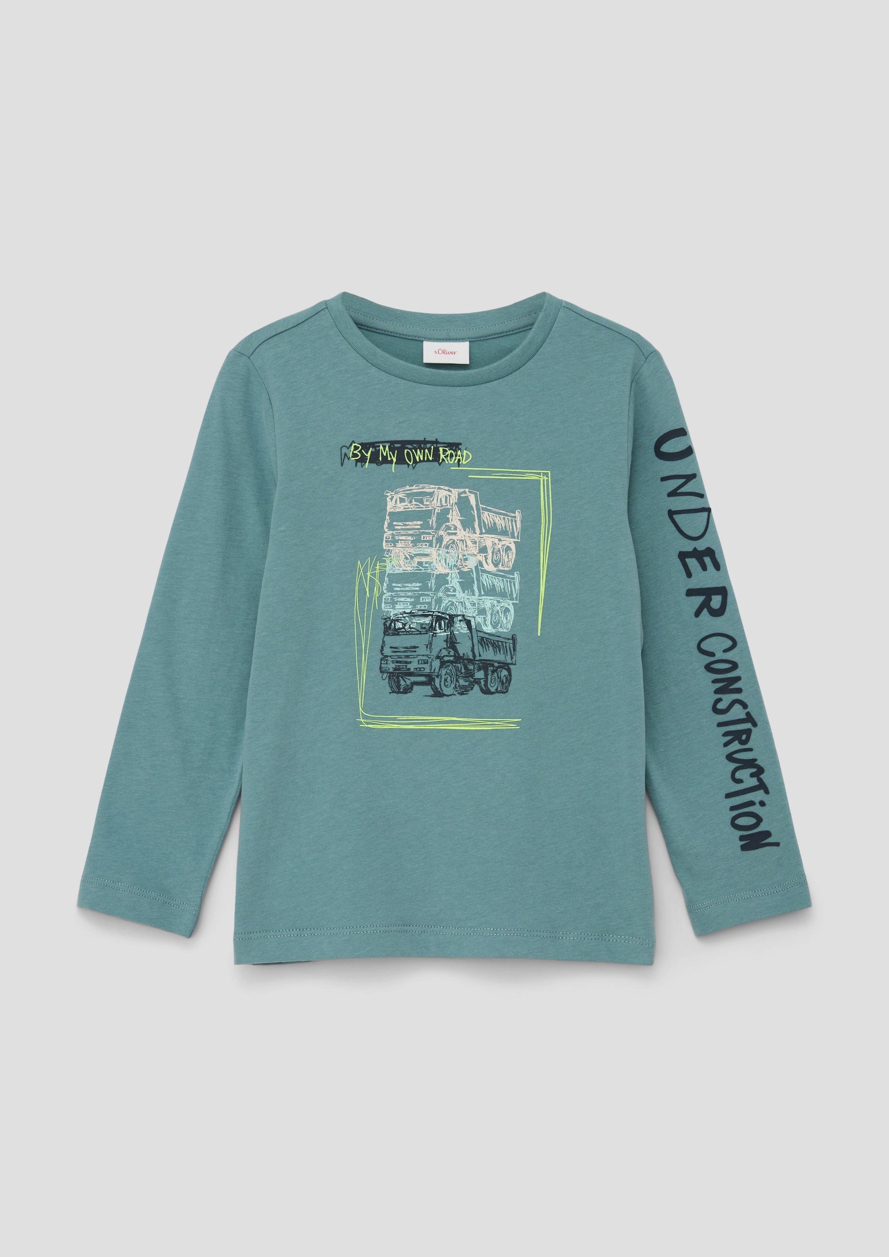 Longsleeve mit gummiertem Print  2140415-6554