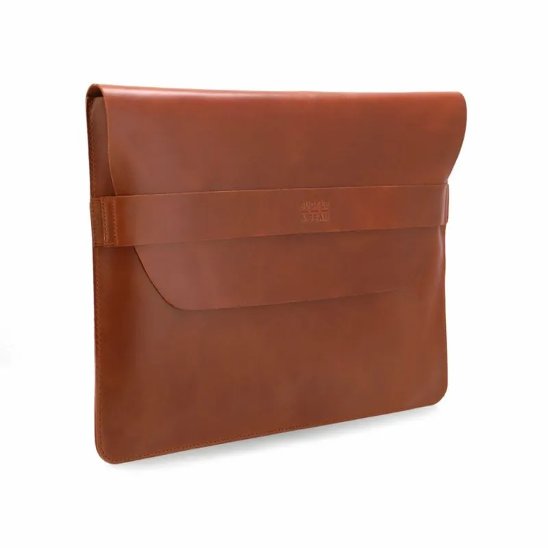 Buckle & Seam Leder Laptop Sleeve Terra 15 Zoll - Cognac