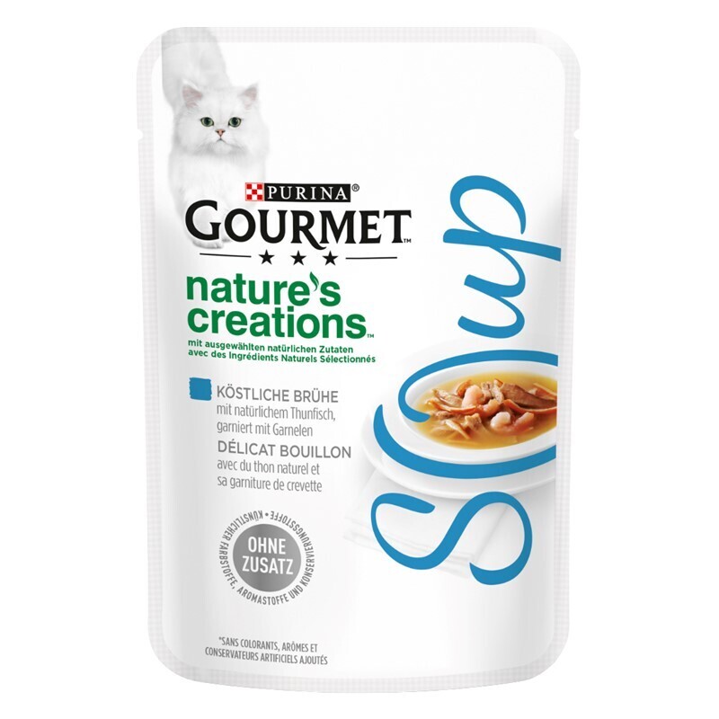 GOURMET Nassfutter GOURMET Crystal Soup 32x40g Thunfisch & Garnelen