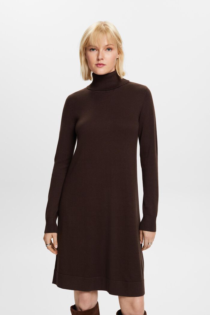 Strick-Minikleid mit Rollkragen